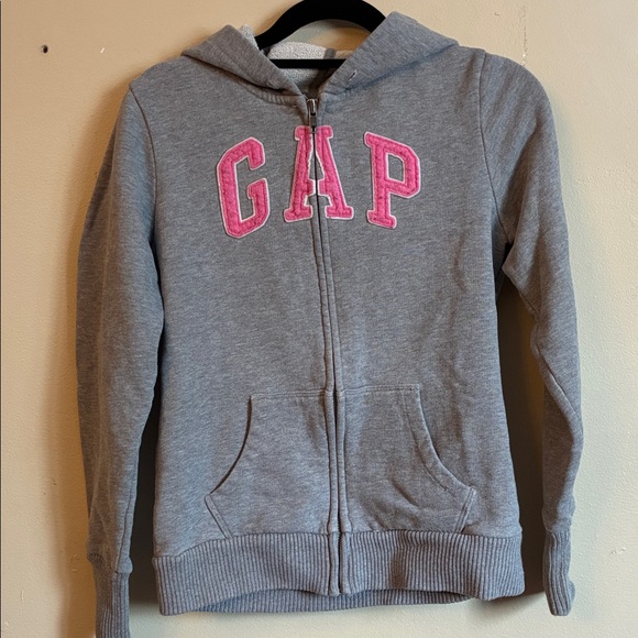 GAP Tops - GAP Hoodie in Gray with Pink Lettering